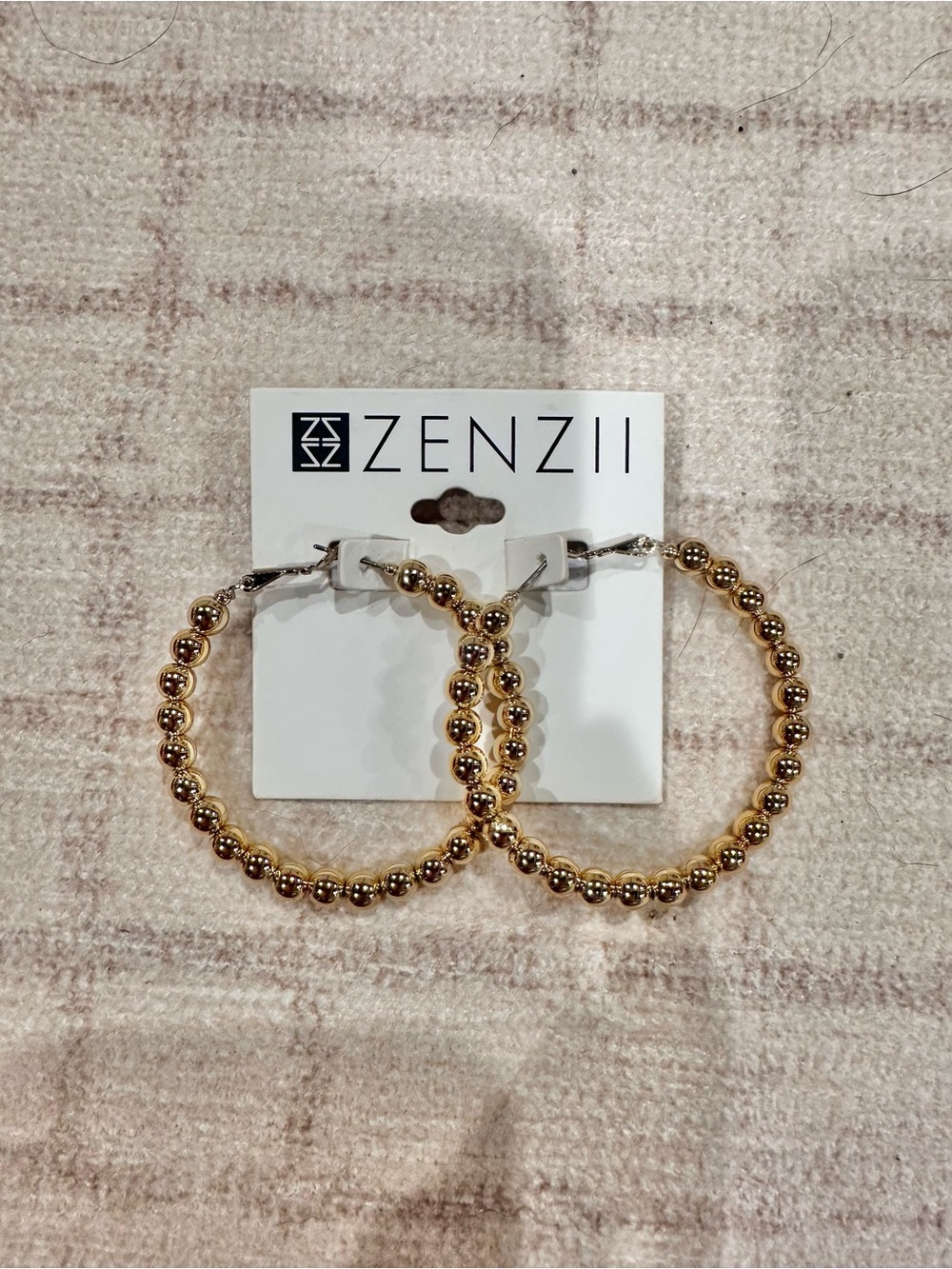 Zenzii Gold Beaded Hoop Earrings